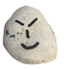 石に顔を描いた例です